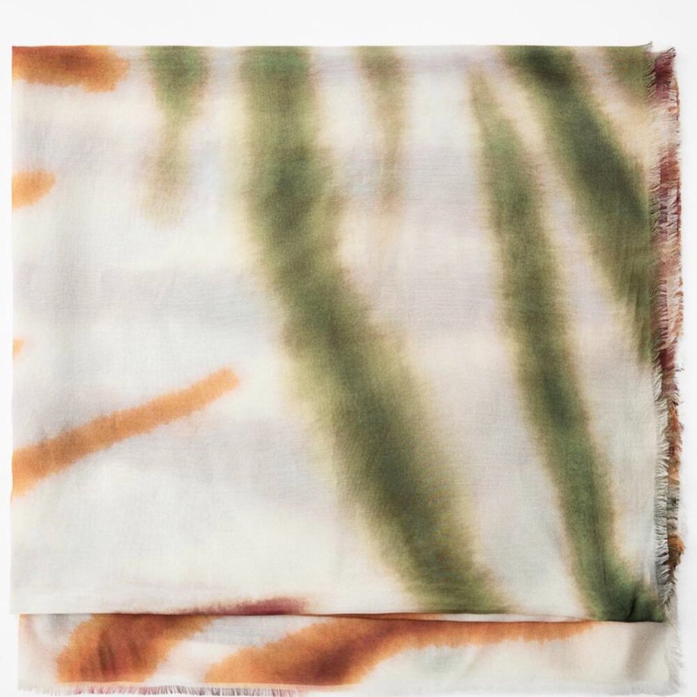 ZARA Women's Silk Blend of The Dye Printed Scarf(Muticolor, Size:M) - Picture 4 of 6